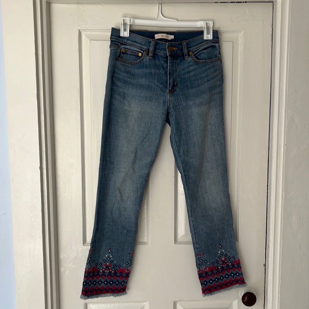 Tory Burch Embroidered Jeans